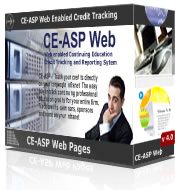 CE-ASP Web. Web enabled CLE and CPE credit tracking on your corporate Intranet allows credit checking to ensure credit compliance for multiple state organizations and state bar associations.